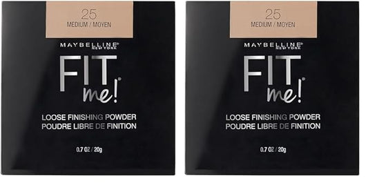 Maybelline Fit Me Loose Setting Powder, Face Powder Makeup & Finishing Powder, Medium, 1 Count (Pack of 2)