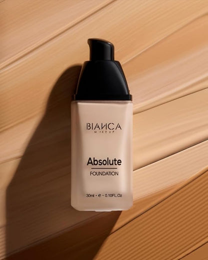 Absolute Foundation | Bianca Makeup | Liquid Foundation with Full Coverage | Shine and Oil Control | 24-hour Wear | Water and Humidity Resistant | Various Shades (Nude, 0.10 Fl Oz)
