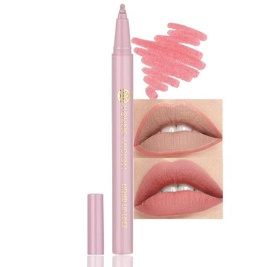 YOUNG VISION Gourd-Shaped Precision Liquid Lipstick & Lipliner - Nude Matte Perfection