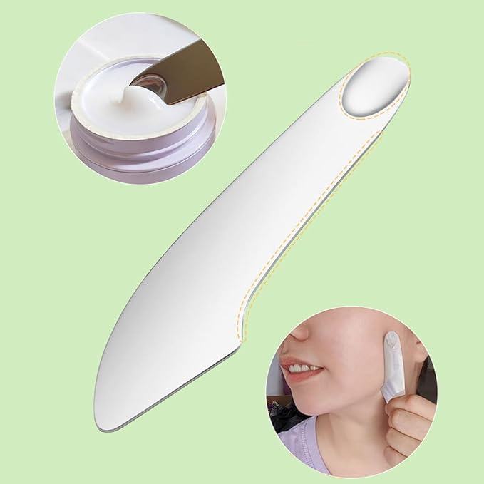 2 Sets Stainless Steel Makeup Foundation Spatula Beauty Spatula Cosmetic Foundation Spatula Scraper with PU Leather Cover Makeup Spatula Tools for Mixing Liquid Foundation Eye Shadow Eyelash Nail Art