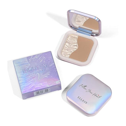 ELLESY Highlighter Contour Powder Makeup Kit，Face Shimmer Highlighter and Matte Finish Contour Bronzer，Lightweight, Easy to apply -C02