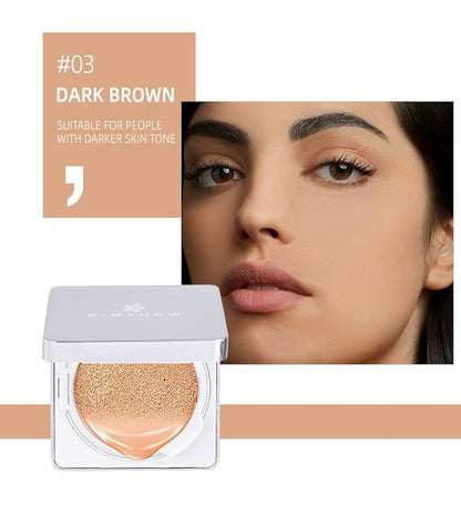 MYUANGO Flawless Cushion Foundation Makeup for Men and Women | Hydrating | Long-Lasting Buildable Coverage | Highly Conceal | Lightweight and Moisturizing | Refill Included, 1.05Oz (#03 DARK BROWN)