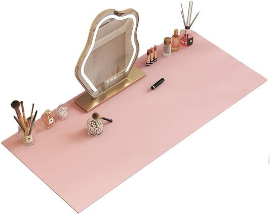 35.4" * 15.7" Large Makeup Mat for Vanity, Makeup Pads for Home Decor. Fully Covered Beautiful Makeup mat. Vanity mat Protector for Makeup. Pink/White/Black/Blue Color for You Choose.