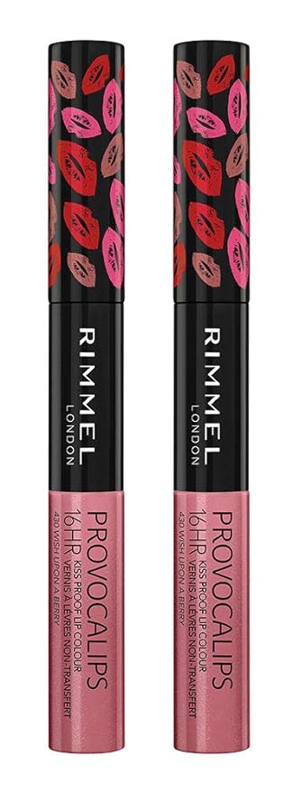 Rimmel Provocalips Lip Colour, 430 Wish Upon a Berry (Pack of 2)