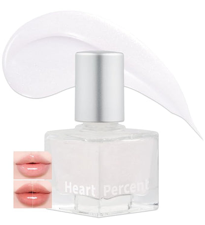 Heart Percent Dote On Mood Top Coating Lip Plumper, High-Shine Glossy Finish Gold & Pink Pearl Sparkles Lip Gloss 04. Warm Glitter