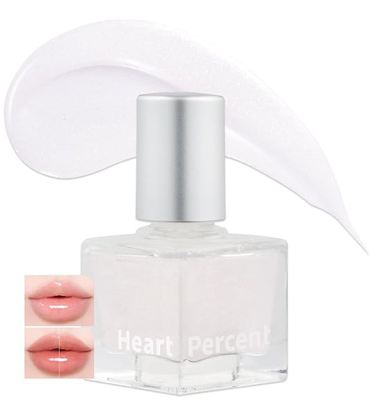 Heart Percent Dote On Mood Top Coating Lip Plumper, High-Shine Glossy Finish Gold & Pink Pearl Sparkles Lip Gloss 04. Warm Glitter