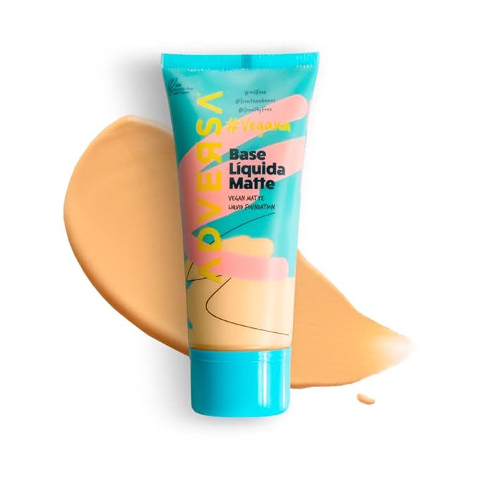 ADVERSA - Vegan Matte Liquid Foundation - Face Makeup, Full Coverage Foundation Makeup, Beauty & Personal Care - Cruelty Free, Gluten Free - 0.88 Fl oz/25g, Color 350