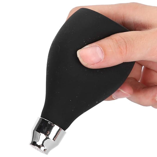 Powder Spray Pump,Refillable Silicone Powder Spray Bottle for Hair Fibers and Fine Powder,Reusable Powder Dispenser,Black