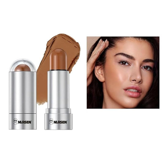 Face Stick Set - Contour, Highlighter, and Blush Sticks, Creamy Texture, Beginner-Friendly, Natural Finish - for Cheeks and Lips-Contour