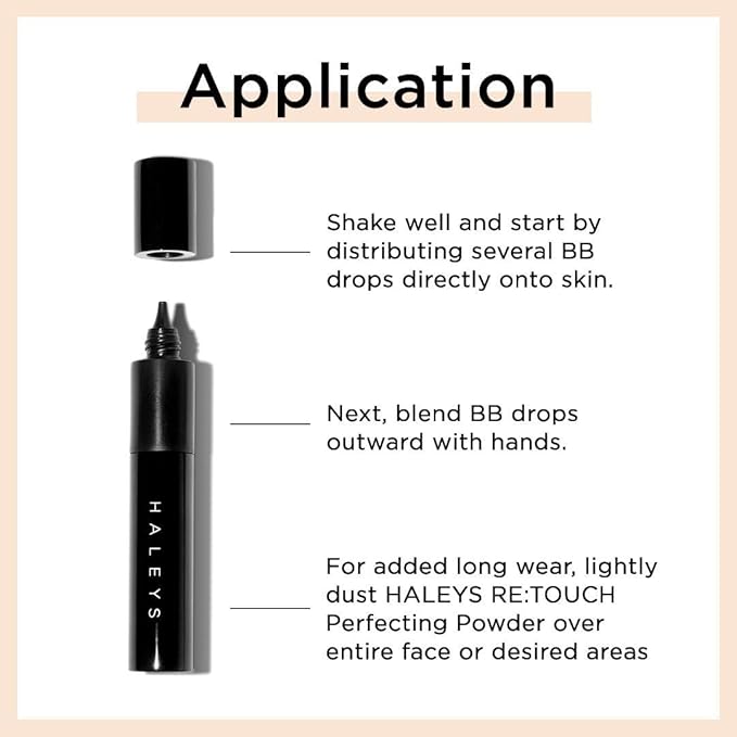 HALEYS RE-Invent BB Drops (Dark Neutral) Vegan, Cruelty-Free Tinted BB Moisturizer Foundation with Marula Face Oil - Hydrate Skin with Sheer Coverage for a Natural, Healthy-Looking Complexion