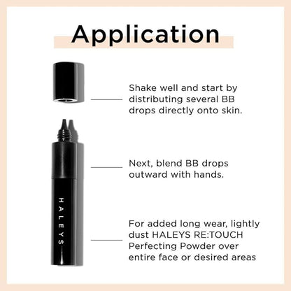 HALEYS RE-Invent BB Drops (Dark Neutral) Vegan, Cruelty-Free Tinted BB Moisturizer Foundation with Marula Face Oil - Hydrate Skin with Sheer Coverage for a Natural, Healthy-Looking Complexion