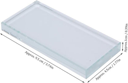 Nail Art Palette, Portable Rectangle Glass Makeup Palette Eyelash Extension Adhesive Glue Pallet for Home Salon