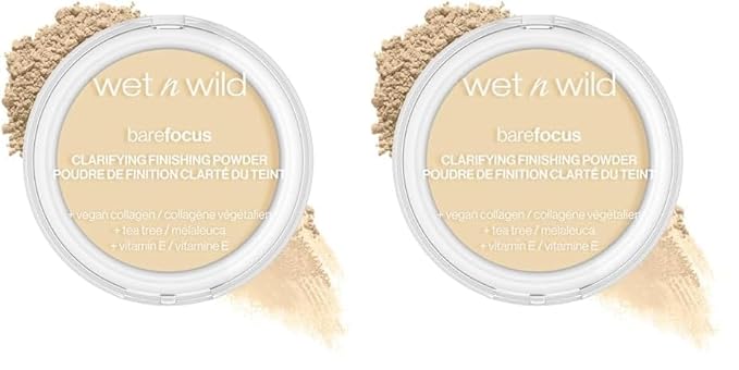 wet n wild Bare Focus Clarifying Finishing Powder | Matte | Pressed Setting Powder Fair-Light (Pack of 2)