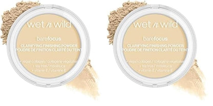 wet n wild Bare Focus Clarifying Finishing Powder | Matte | Pressed Setting Powder Fair-Light (Pack of 2)