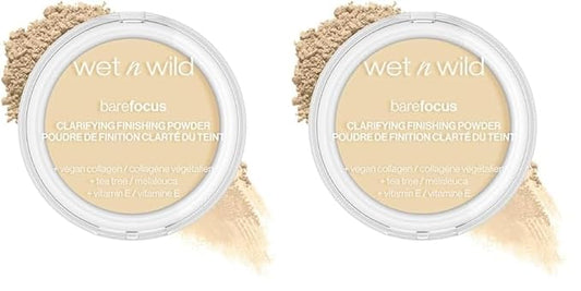 wet n wild Bare Focus Clarifying Finishing Powder | Matte | Pressed Setting Powder Fair-Light (Pack of 2)