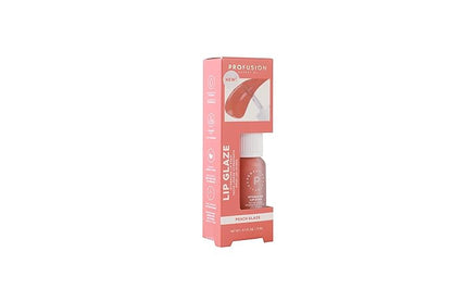 Profusion Cosmetics Lip Glaze, Non Sticky Hydrating Glossy Stain, Nourishing Tinted Lip Gloss for an Elevated Shine, Infused with Vitamin A and E (Peach Glaze)