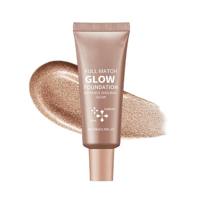 Full Match Glow Foundation, Enhance Foundation Natural Glow, Professional Coverage for a Flawless Look (Medium, Large)