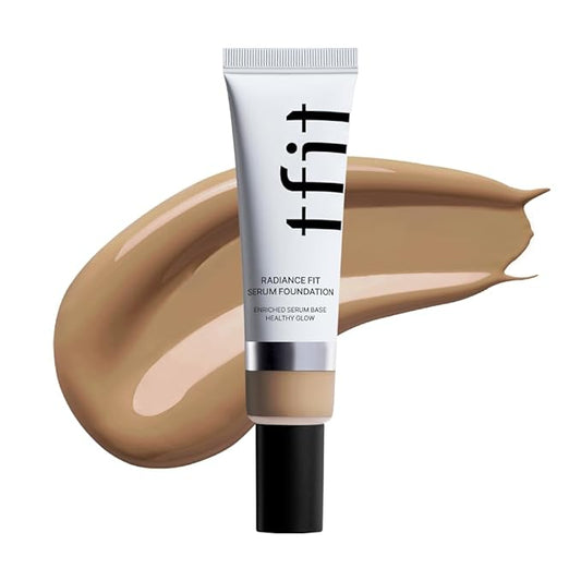 Radiance Fit Serum Foundation - Flawless Coverage, Dewy finish, Long-lasting, Lightweight, Korean Makeup,1.05 Oz. (W04 Buff, 1.05 Oz.)