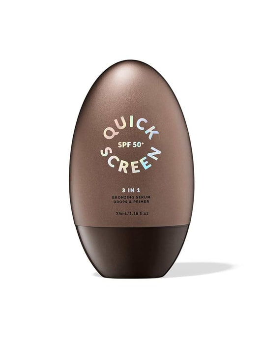 THE QUICK FLICK Bronzing Drops for Face with SPF 50+ Protection – 3-in-1 Liquid Bronzer, Hydrating Serum & Primer for Glowing, Sun-Kissed Skin – Lightweight, Vegan & Cruelty Free (1 Fl Oz.)