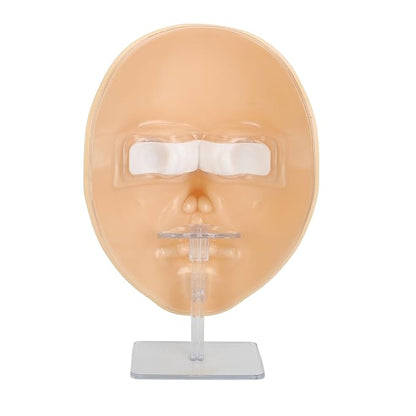 TRISAR Silicone Full Face Mannequin, Removable Eyes Reusable Makeup Mannequin Face for Eyelash for Beginners (White)