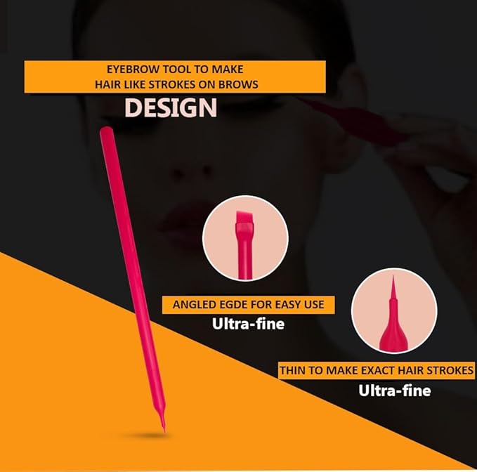 Eyebrow Pomade Tool For Stamping Hair Like Strokes With Brow Tint To Fill Brows For Angled Brow Brown Black | Razor Thin Edge Makeup Spatula For Cosmetic Pallette Liquid Concealer Foundation Eyeliner