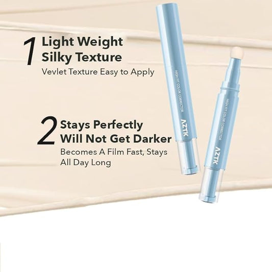 1PC AZTK Concealer Color Corretor Liquid Concealer With Sponge Head, Stay Long Lasting Moisturizing Liquid AZTK Makeup Facial Highlighter, Create Flawless Makeup (01#, 4.6g)