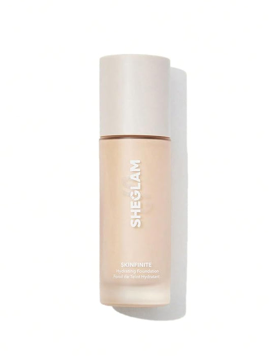 SHEGLAM Skinfinite Hydrating Foundation Flawless Dewy Foundation Hydrating Coverage Invisible Pore Concealer Pore-less Non-Greasy Lightweight Natural Soft Liquid Foundation-Chantilly