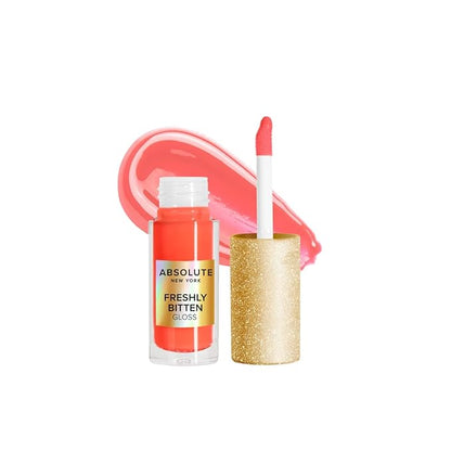 Absolute New York Freshly Bitten Gloss, Non Sticky, Weightless Lip Gloss with Jojoba Oil (Fantasy Sheer Coral, .8 Oz)