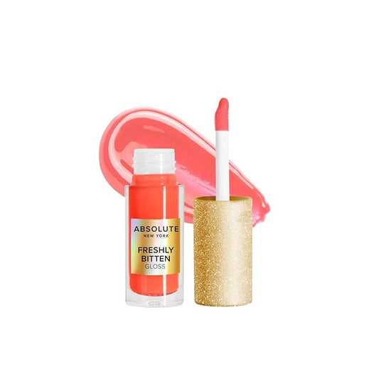 Absolute New York Freshly Bitten Gloss, Non Sticky, Weightless Lip Gloss with Jojoba Oil (Fantasy Sheer Coral, .8 Oz)