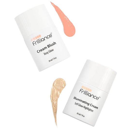 Frilliance Cheek Duo, Sheer Rosy Glow Highlighter Tint, Cruelty Free Hypoallergenic for Teens of All Skin Types