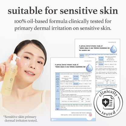 NOONI Facial Cleanser - Snow Aqua 0 LHA Toning Cleansing Oil *2ea | Makeup Blackhead Remover, Pore Control, Glass Skin, Help Control Sebum, Revitalizing, Mother's Day, 6.76 Fl Oz x 2