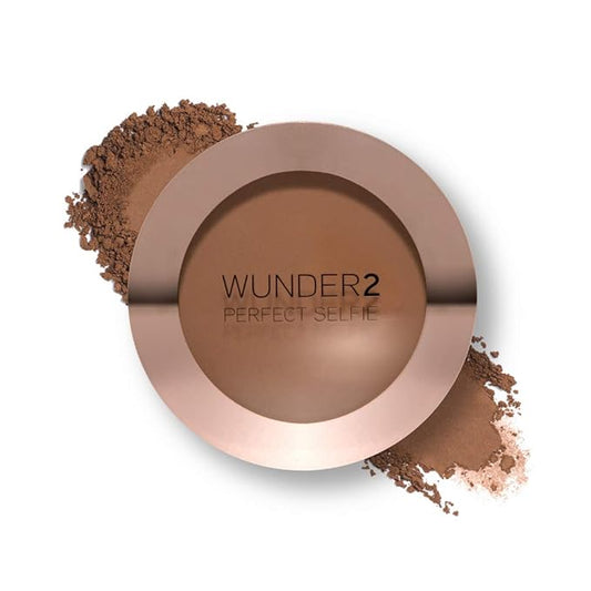 WUNDER2 PERFECT SELFIE Makeup Bronzing Veil HD Photo Finishing Powder Matte For Shine-Free Finish Pressed Compact, Sunkissed Bronzer Contour