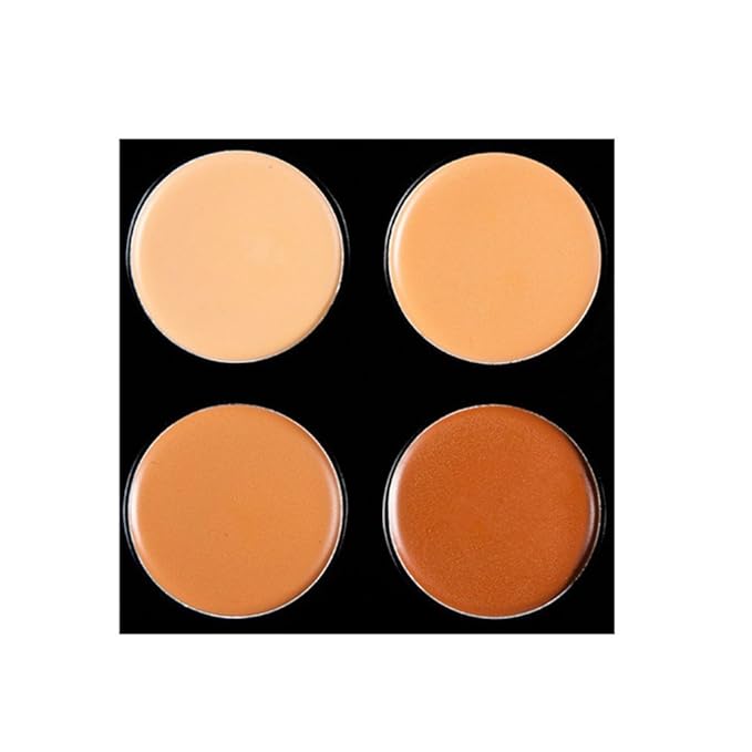 Pure Vie 15 Colors Hydrating Full Coverage Correcting Concealer Palette Camouflage Makeup Contour Kit for Conceals Corrects Dark Circles Acne + 1 Pcs Foundation Powder Concealer Eyeshadows Brushes