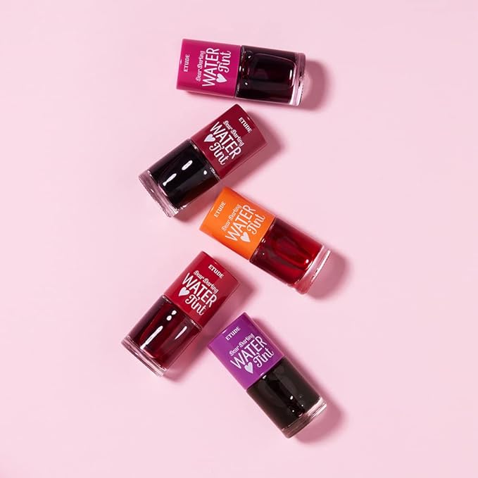 ETUDE Dear Darling Water Tint 3 Color SET (Cherry Ade+Strawberry Ade+Orange Ade, 9g*3) | Vivid Color Lip Stain with Moisturizing Weightless & Non-sticky Finish | Korean Makeup, Perfect for Gift