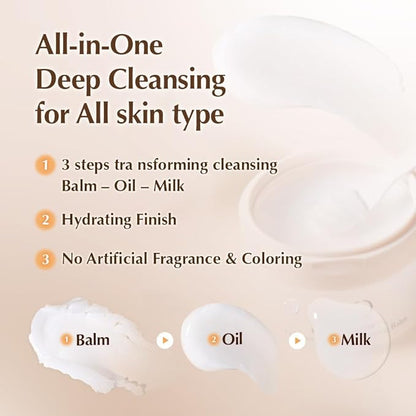 UIQ Biome Barrier Firming Collagen Cleansing Balm | Hygenic One-Step Makeup Remover | Non-Greasy Sorbet Texture | Gentle, Soothing for All Skin Types | No.1 Oliveyoung Cleanser | 3.38 fl. oz.