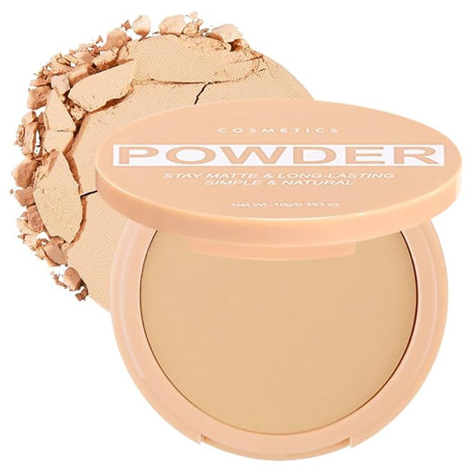 Pressed Matte Face Powder Makeup & Setting Powder for Poreless Wrinkle Blurring Contour Concealer Finishing,Lightweight,High Coverage,Shine Control (Warm Beige-Matte-05, 1.71OZ(Pack of 1))