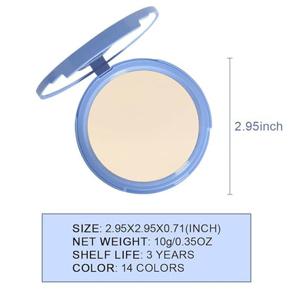 Oil Control Matte Perfection Face Powder Compact For Women, Matte Smooth Flawless Setting Powder Makeup, Polvo Compacto De Maquillaje, Waterproof Long Lasting, 0.35Oz,(Nude Translucent, 1)