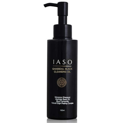 IASO Ghassoul Black Cleansing Oil | Makeup Remover, Cleansing Blackheads and Dead Skin, Moisturizing, Korean Skin Care, 5.07 oz