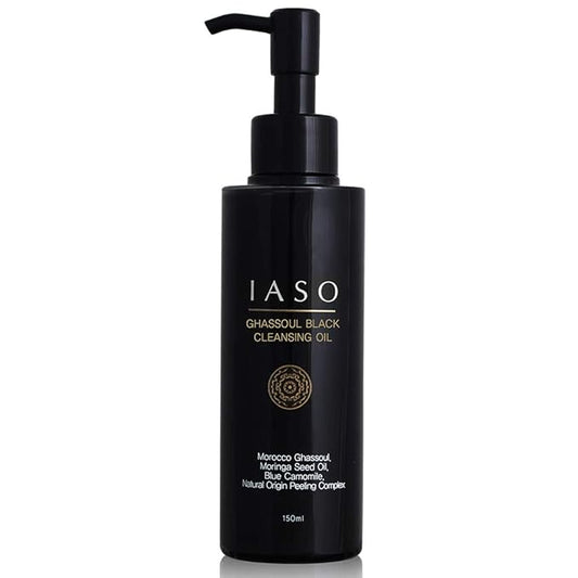 IASO Ghassoul Black Cleansing Oil | Makeup Remover, Cleansing Blackheads and Dead Skin, Moisturizing, Korean Skin Care, 5.07 oz