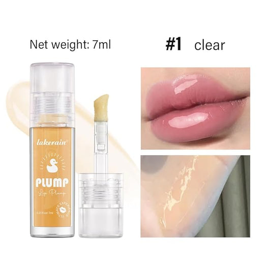 NICEFACE High-Pigment Lip Plumping Gloss, Hydrating & Moisturizing Lip Balm with Long-Lasting High-Shine, Natural Tinted Formula for Fuller Lips (Clear)