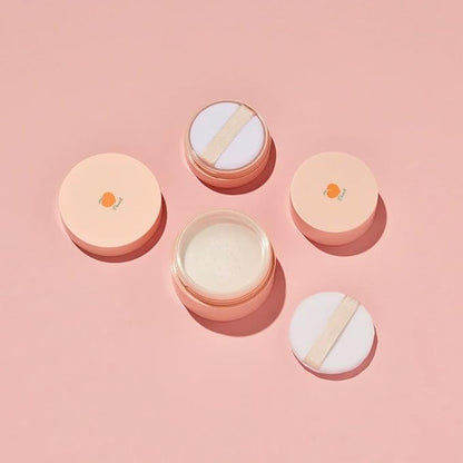 Peach Cotton Multi Finish Powder 5g/0.17oz - Korean Peach Extract Sebum Control Face Powder Silky Setting Powder for Oily Skin & Soft Korean Skin Care Gift Travel Essential
