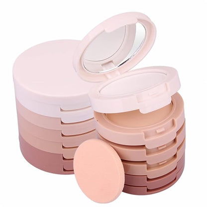 Pure Vie 5 Colors Long-Lasting Lightweight Multi-layer Matte Loose Setting Powder Face Makeup Contour Palette Concealing Shading Powder Foundation for Minimizes Pores & Perfects Skin