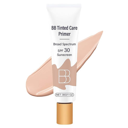 BB Blur Tinted Moisturizer SPF 30, BB Cream Tinted Moisturizer with Broad Spectrum SPF, Full Coverage Light-Medium Skin Color Hydrating & Smoothing (Natural, 1pc)