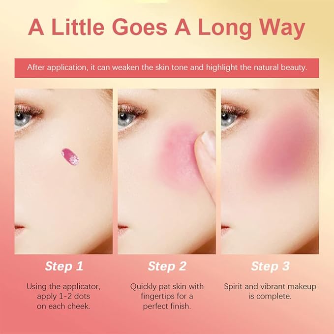 Mysense Silky Cream Blush Stick for Cheek Soft Pinch, Matte Blush Makeup Natural-Looking, Weightless, Long-Lasting - 02# Happy-Crushed Rose