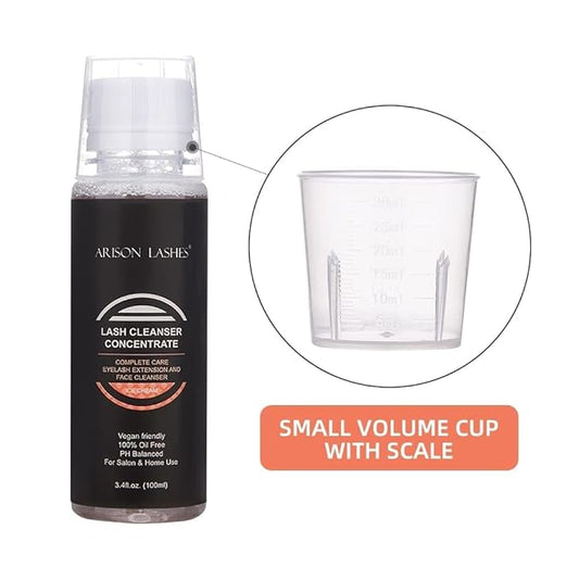 ARISON LASHES Lash Shampoo Concentrate for Lash Extensions Eyelash Cleanser Concentrate Oil-Free Eyelash Extension Shampoo with Salon Home Care(100ML ICE Cream)