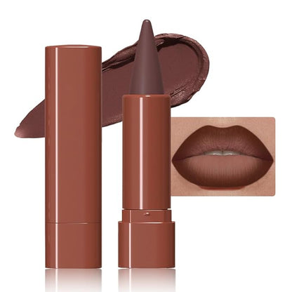 Sculpting Matte Lip Liner pencil,Gradient Matte Lipstick Crayon,Smooth Creamy Texture lip Pencil, Waterproof Smudge Proof Lipstick Pencil,Highly Pigmented Lip Makeup,Vegan Beauty.05#