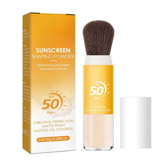 Setting Powder Sunscreen Face Powder, SPF 50, Translucent, Mineral Brush Finishing Powder, Oil Control, Spf Powder, Matte Finish Loose Powder Makeup for Women Man Cosmetic Gifts