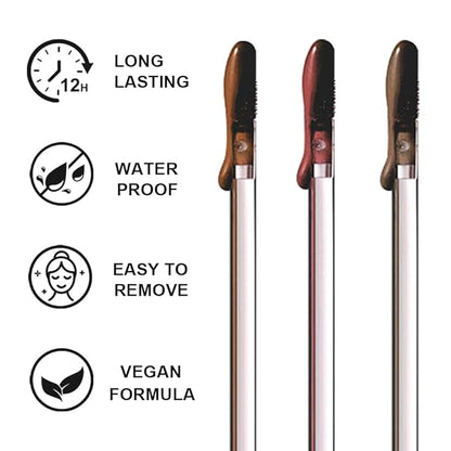 3 Colors Peel Off Lip Liner Stain with Tweezer, Long Lasting Waterproof Lip Tint Stains Makeup Set with Matte Finish for Women, Natural Look, Easy to Use, for All Skin Types (234)