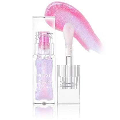 Magic Color Changing Lip Oil Ph, Glitter Lip Gloss, Upgraded Big Brush Head Moisturizing Lip Oil, Color Changing with Temperature, Moisturizing & Sparkling (# 03, 0.3 Oz)