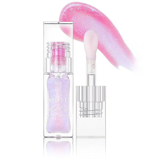 Magic Color Changing Lip Oil Ph, Glitter Lip Gloss, Upgraded Big Brush Head Moisturizing Lip Oil, Color Changing with Temperature, Moisturizing & Sparkling (# 03, 0.3 Oz)